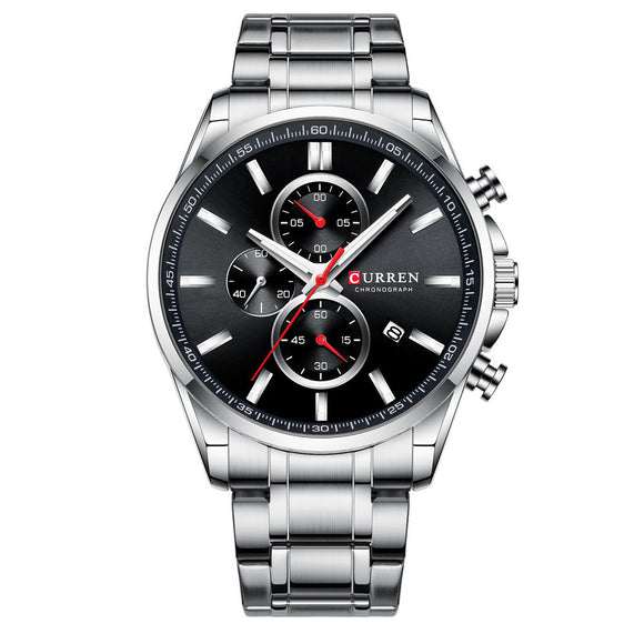Reloj de Hombre Deportivo Acuático con Calendario y Correa de Acero