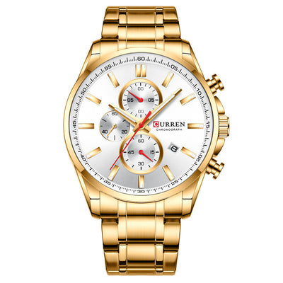 Reloj de Hombre Deportivo Acuático con Calendario y Correa de Acero