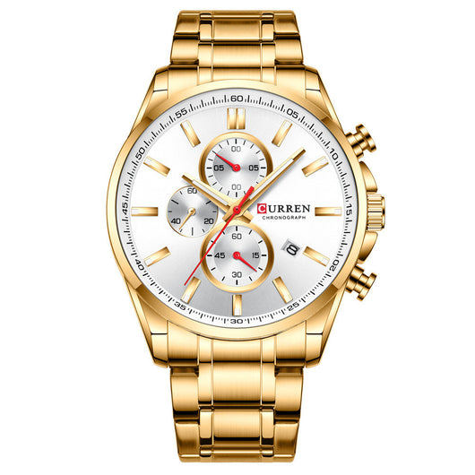 Reloj de Hombre Deportivo Acuático con Calendario y Correa de Acero