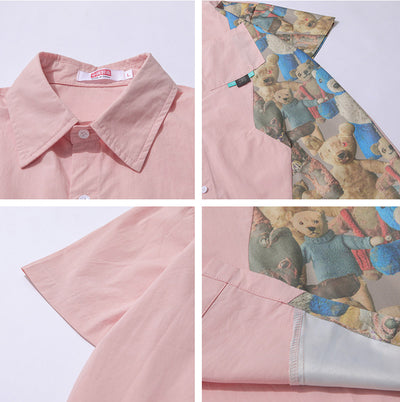 Playera de Algodón Estampada Stitching Tide - Cómoda y Versátil para Hombre y Mujer - Image 6