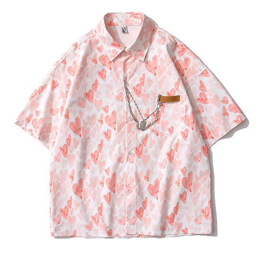 Playera Holgada Estampado All Over Love para Parejas - Moda Verano Unisex - Image 8