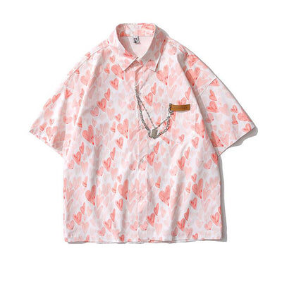 Playera Holgada Estampado All Over Love para Parejas - Moda Verano Unisex - Image 6
