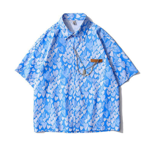 Playera Holgada Estampado All Over Love para Parejas - Moda Verano Unisex - Image 7