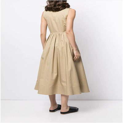 Vestido Bohemio Largo Mujer Sin Mangas Cuello Camisero Bolsillos Amplios Corte Slim - Image 8