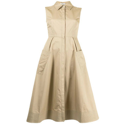 Vestido Bohemio Largo Mujer Sin Mangas Cuello Camisero Bolsillos Amplios Corte Slim - Image 9