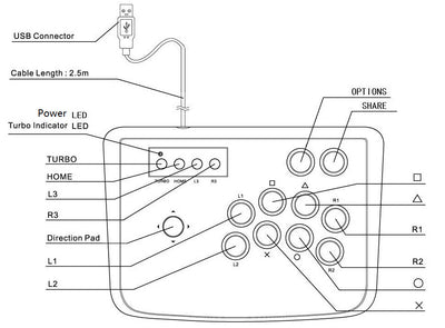 Joystick Arcade Fighting Stick para PS4, PS3, Switch y PC - Image 8