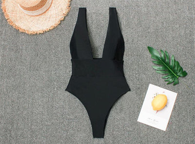 Traje de Baño Enterizo con Escote V, Espalda Descubierta y Cintura Alta - Image 8