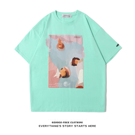 Camiseta Estival con Estampado de Pintura al Óleo - Image 7