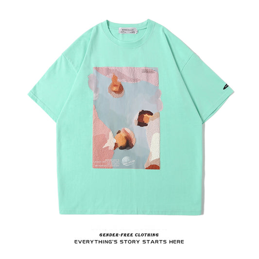 Camiseta Estival con Estampado de Pintura al Óleo - Image 2