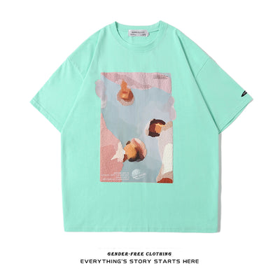 Camiseta Estival con Estampado de Pintura al Óleo - Image 2