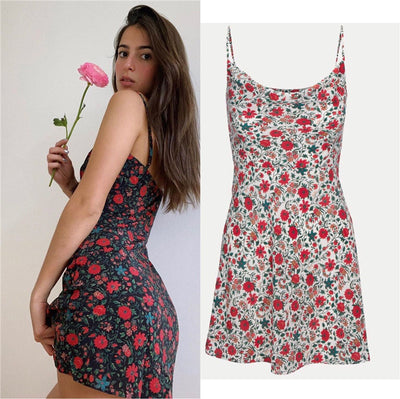 Vestido Camisero de Seda con Estampado Floral y Cuello Envolvente - Image 10