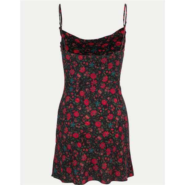 Vestido Camisero de Seda con Estampado Floral y Cuello Envolvente