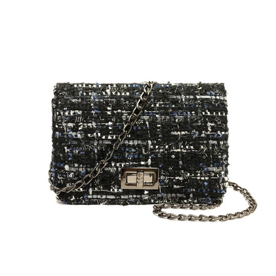 Bolso Mensajero Cuadrado Mini de Lana Coreano Ulzzang con Cadena para Mujer - Image 3