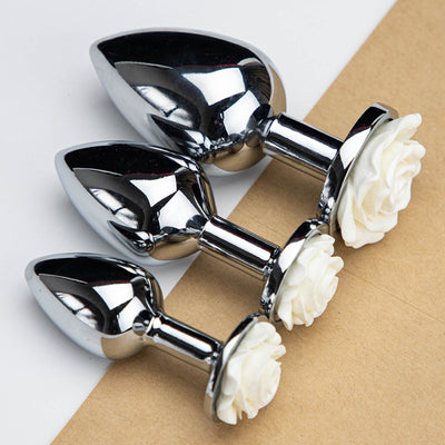 Plug Anal de Metal con Diseño de Rosa - Premium para Parejas - Image 16