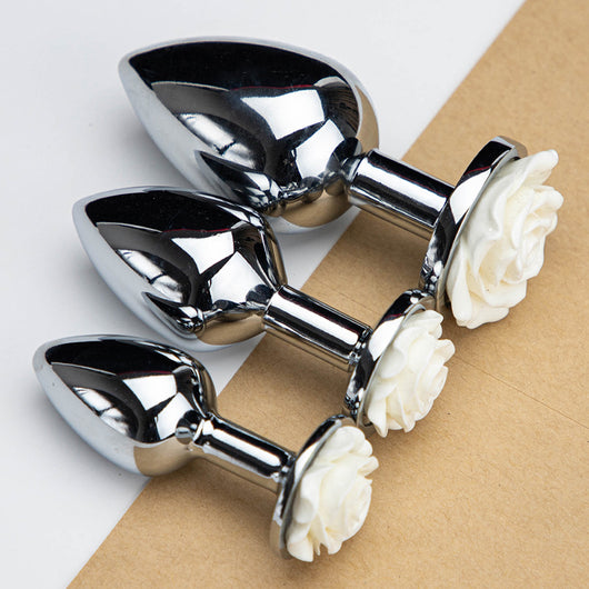 Plug Anal de Metal con Diseño de Rosa - Premium para Parejas - Image 16