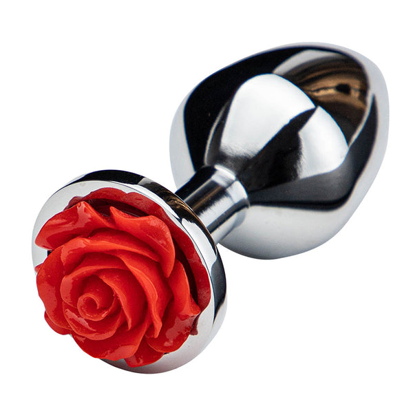 Plug Anal de Metal con Diseño de Rosa - Premium para Parejas - Image 5
