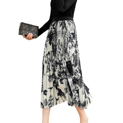 Falda Estampada Cintura Alta Corte A Línea Midi - Image 2