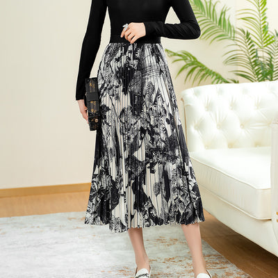 Falda Estampada Cintura Alta Corte A Línea Midi - Image 4