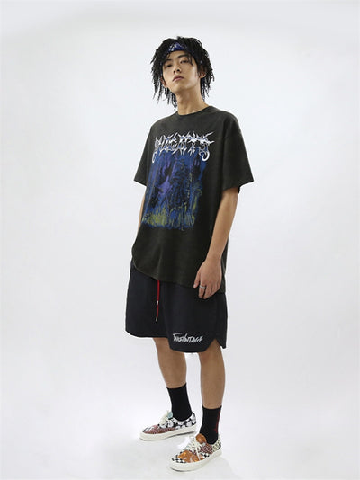 Camiseta Hip-hop Estilo Retro Knight de Manga Corta - Image 10