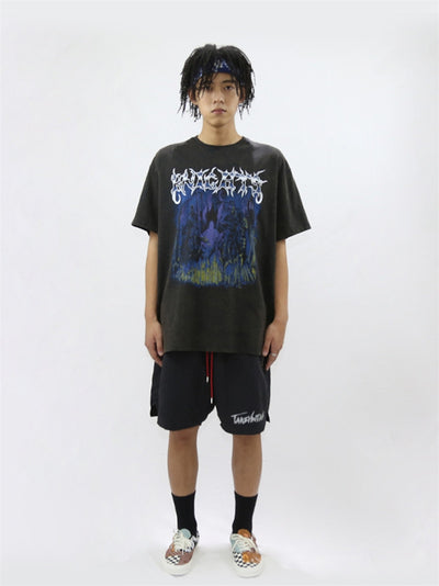 Camiseta Hip-hop Estilo Retro Knight de Manga Corta - Image 8