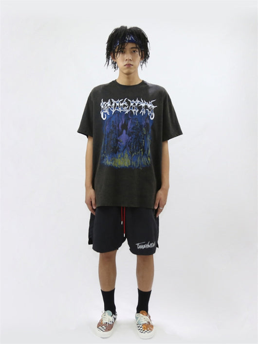 Camiseta Hip-hop Estilo Retro Knight de Manga Corta - Image 4