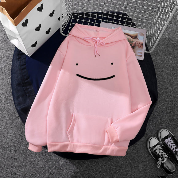 Sudadera con Capucha Preppy Suelta de Color Sólido para Estudiantes