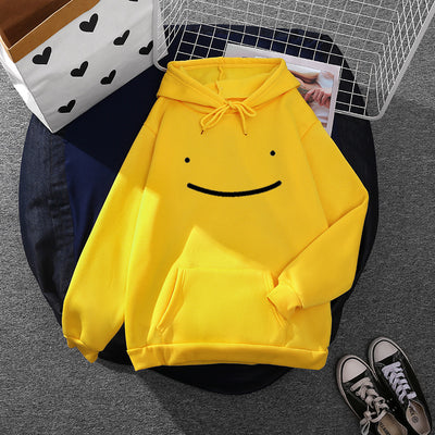 Sudadera con Capucha Preppy Suelta de Color Sólido para Estudiantes - Image 3