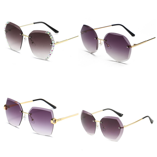 Gafas de Sol Rimless Tendencia Europa América - Diseño Moderno para Mujer