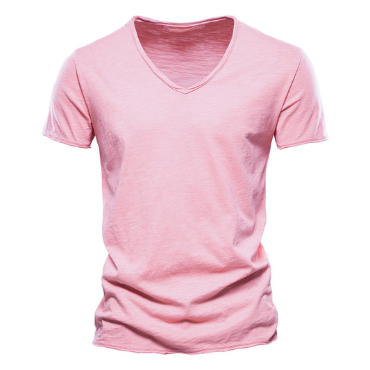 Playera Básica de Algodón Slubby para Hombre - Colores Sólidos - Image 2
