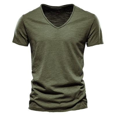 Playera Básica de Algodón Slubby para Hombre - Colores Sólidos - Image 3