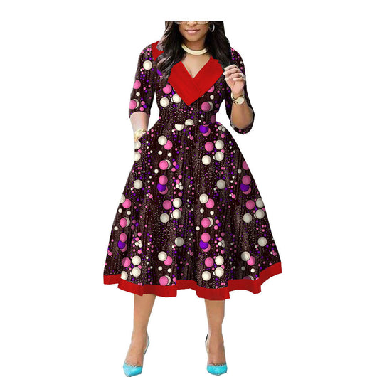 Vestido de Algodón Batik Étnico Africano con Estampado Doble Cara - Image 10