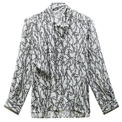 Blusa de Seda Gruesa Manga Larga Diseño Moderno para Primavera Verano - Image 4
