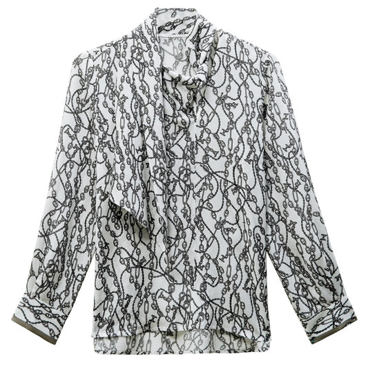 Blusa de Seda Gruesa Manga Larga Diseño Moderno para Primavera Verano - Image 4