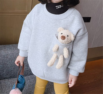 Sudadera Infantil Niña Diseño Osito Coreano Acolchada - Image 11