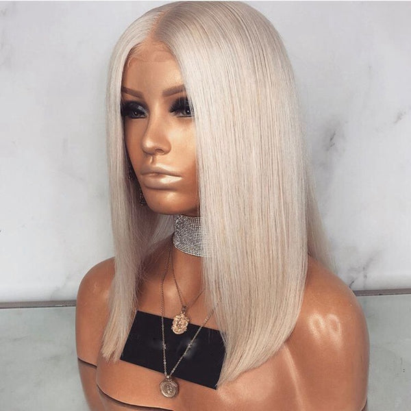 Peluca Gris Plata Cabello Largo Medio con Hebilla Ajustable - Fibra Sintética Premium