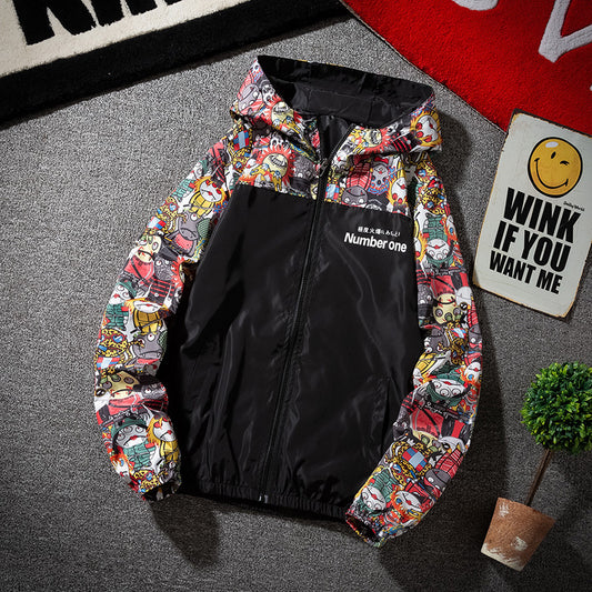 Cortavientos Deportivo Estampado Devil
