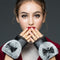 Guantes de Cuero Genuino Medio Dedo para Mujer - Invierno Cálido con Piel de Conejo Rex