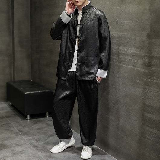 Traje Túnica Chino Retro Slim Hanfu - Image 11