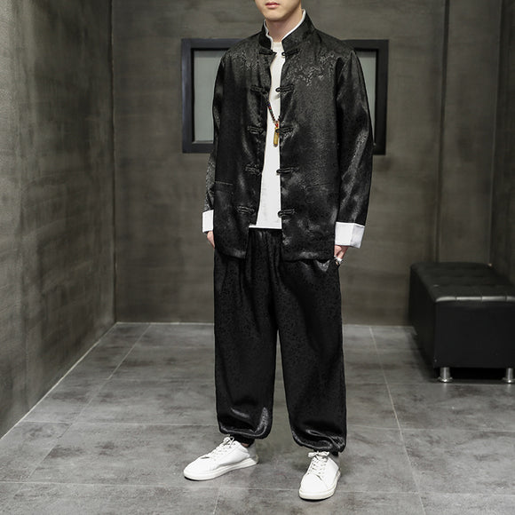 Traje Túnica Chino Retro Slim Hanfu