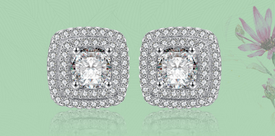 Aretes de Zirconia Cuadrados con Brillo Diamante - Image 5