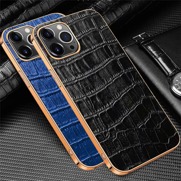 Funda Protectora de Cuero para Apple con Acabado Electrochapado