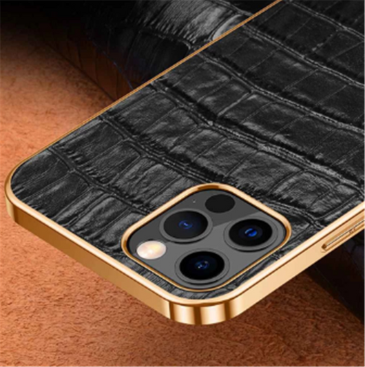 Funda Protectora de Cuero para Apple con Acabado Electrochapado - Image 3