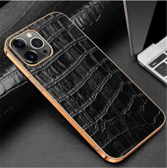 Funda Protectora de Cuero para Apple con Acabado Electrochapado - Image 2