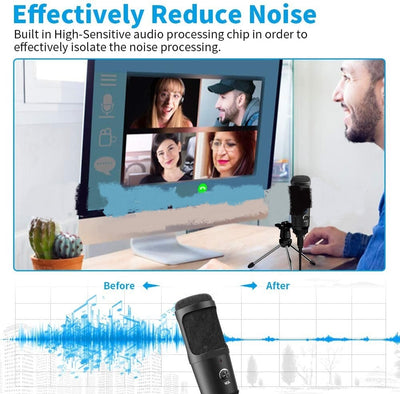 Micrófono de Grabación en Vivo Compatible con Apple + Trípode de Escritorio - Image 9