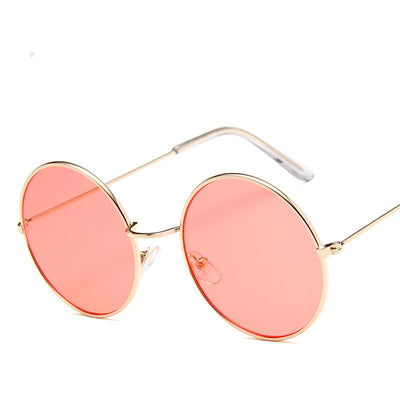 Gafas de Sol Retro Redondas para Mujer con Efecto Espejo Rosa - Image 4