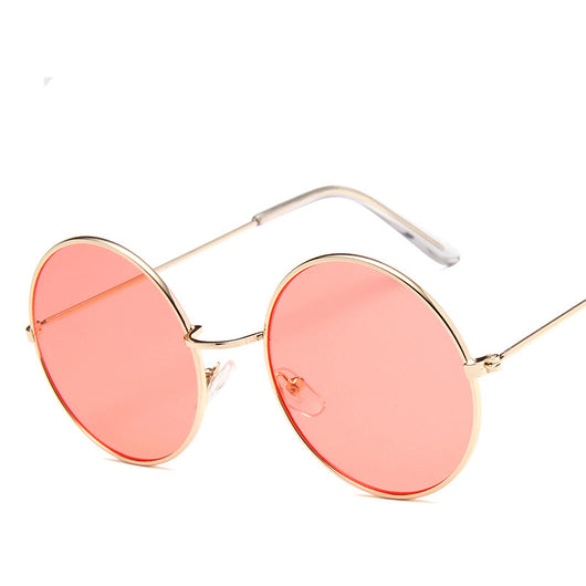 Gafas de Sol Retro Redondas para Mujer con Efecto Espejo Rosa - Image 4