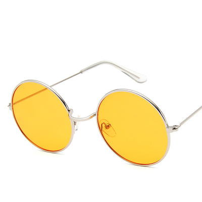Gafas de Sol Retro Redondas para Mujer con Efecto Espejo Rosa - Image 3