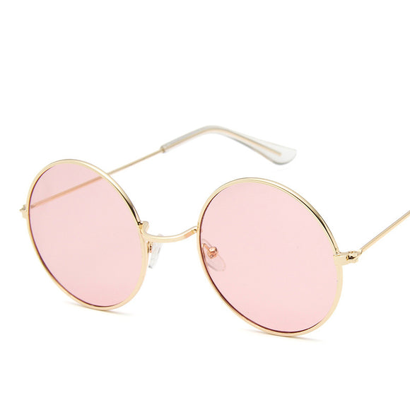 Gafas de Sol Retro Redondas para Mujer con Efecto Espejo Rosa
