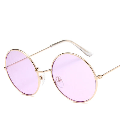 Gafas de Sol Retro Redondas para Mujer con Efecto Espejo Rosa