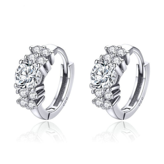 Aretes de Plata Esterlina con Circón en Tres Colores